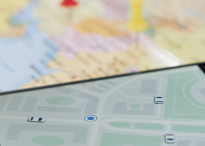 iphone que mostra un mapa